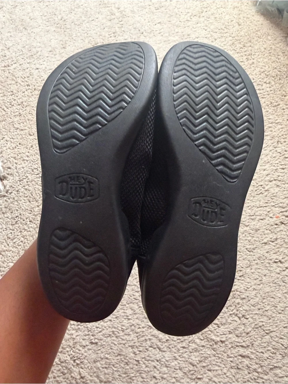 Hey Dude Black Knit Women's Slip-On Flats